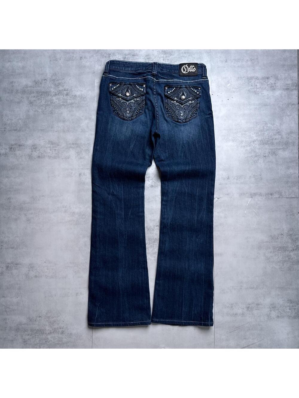 Y2K Cello 00s Embroidered Grunge Denim Jeans